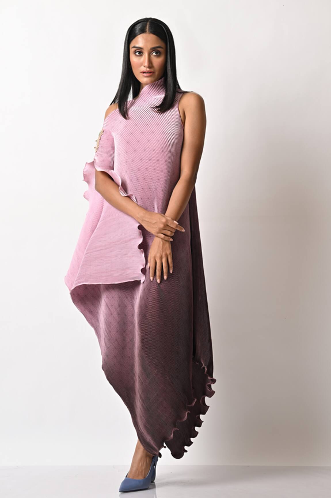 Kiran Uttam Ghosh Pleated Drape Dress 