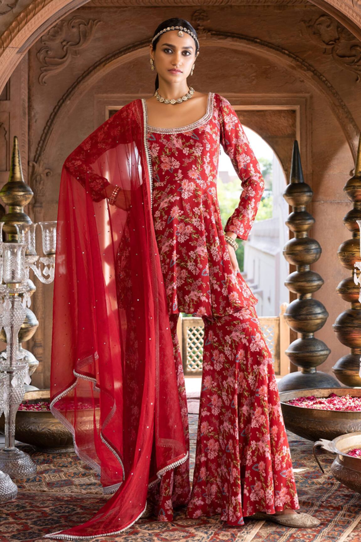 Chhavvi Aggarwal Floral Print Kurta Sharara Set 