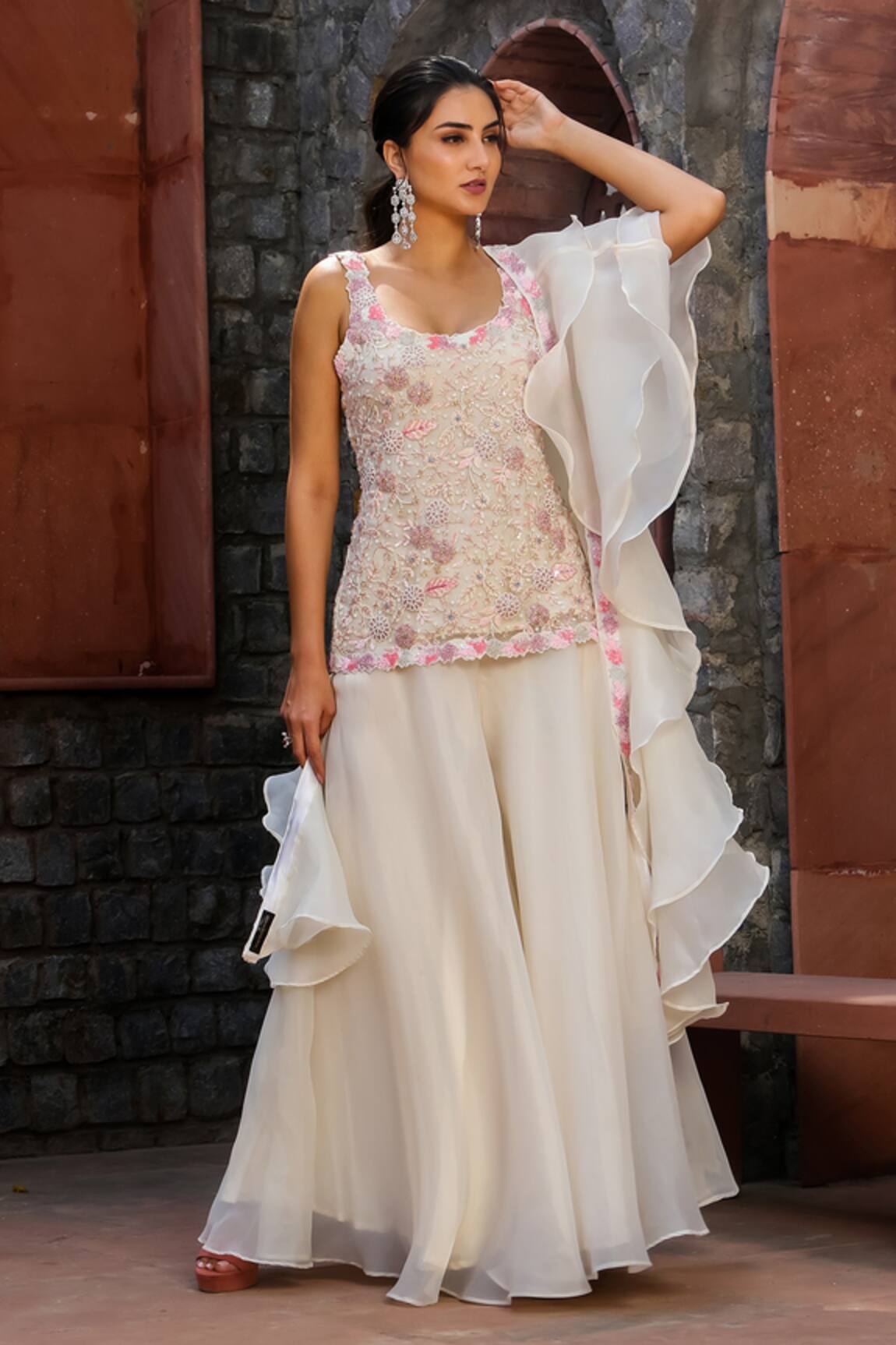 Akanksha Mago Ayla Embroidered Kurta Lehenga Set