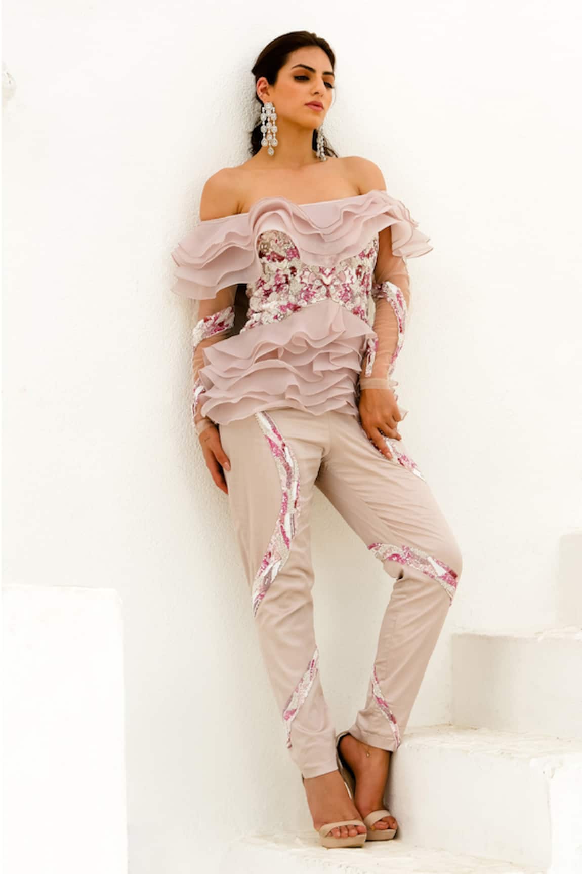 Akanksha Mago La Rosa Peplum Top & Pant Set