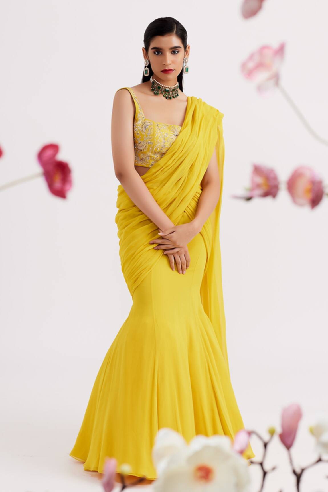 Vaishali Agarwal Pre-Draped Fishcut Saree With Blouse