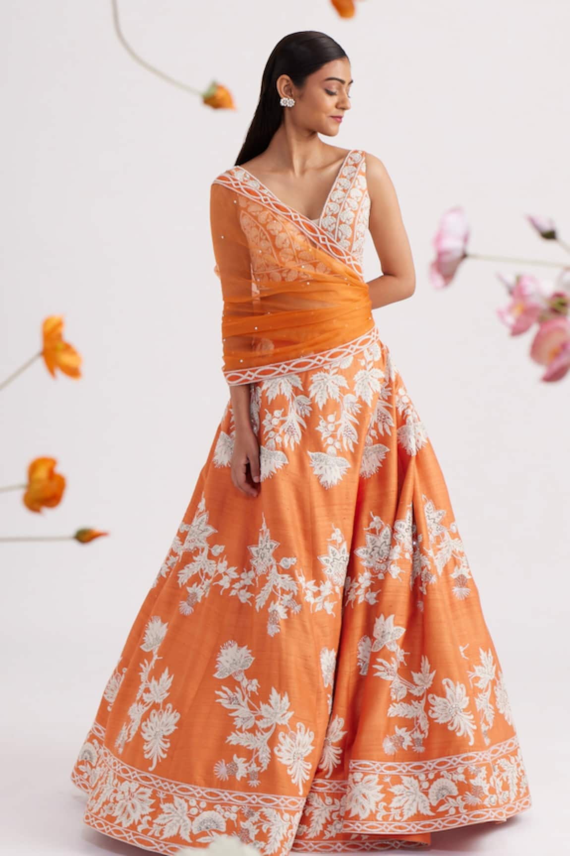 Vaishali Agarwal Floral Embroidered Lehenga Set