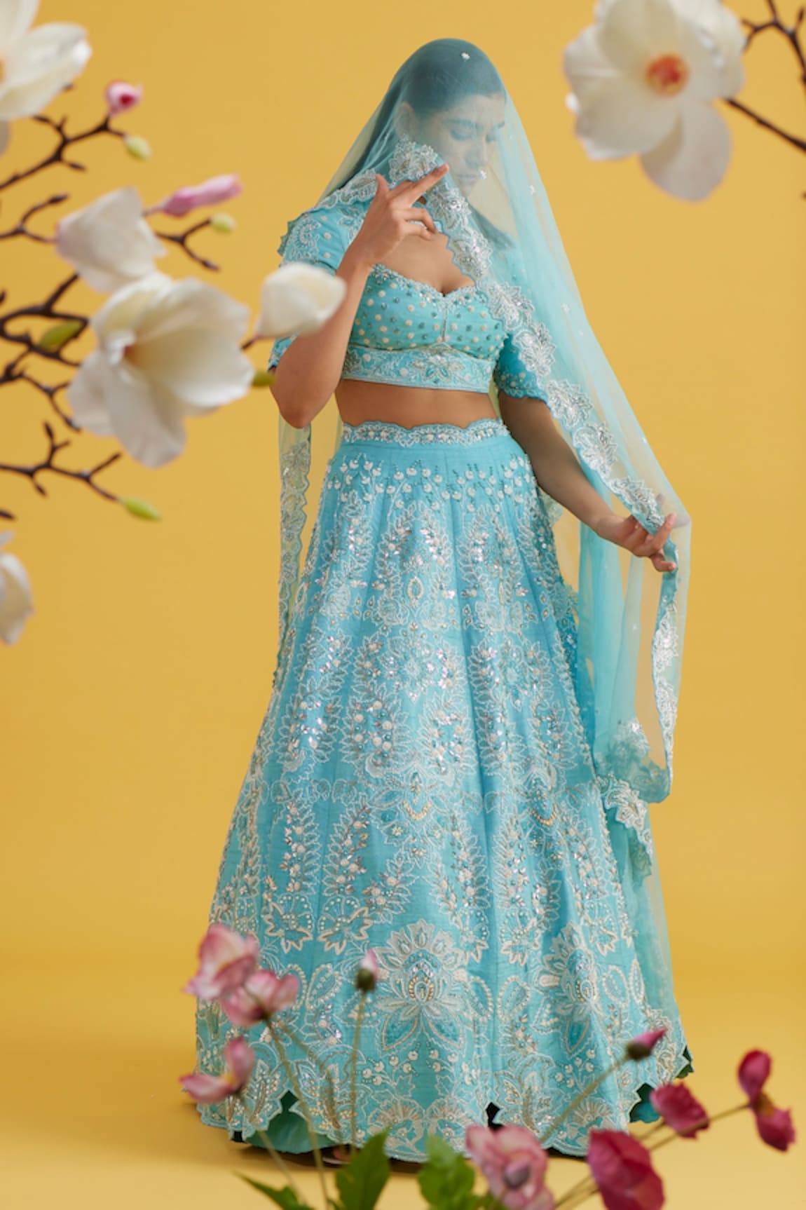 Vaishali Agarwal Wildflower Embroidered Bridal Lehenga Set