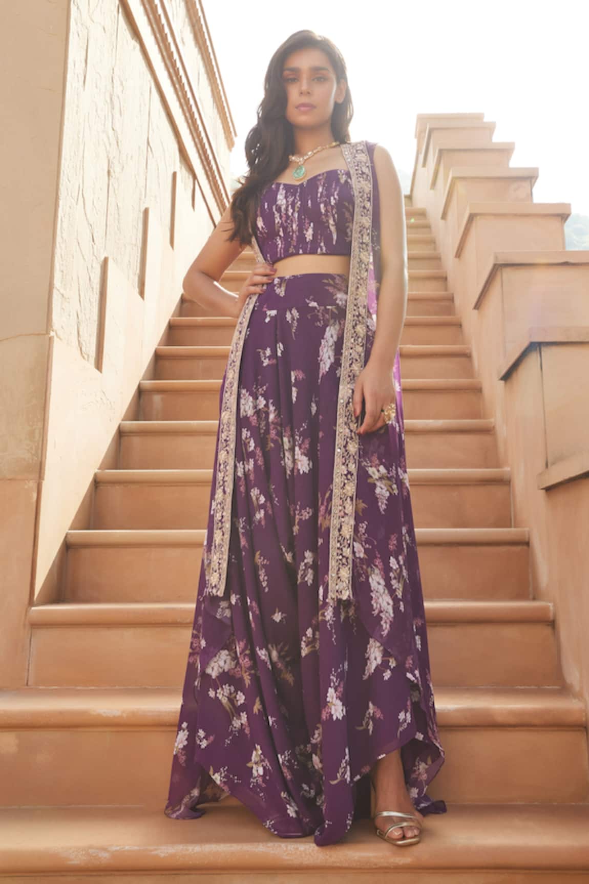 Sana Barreja Soha Printed Cape & Pant Set