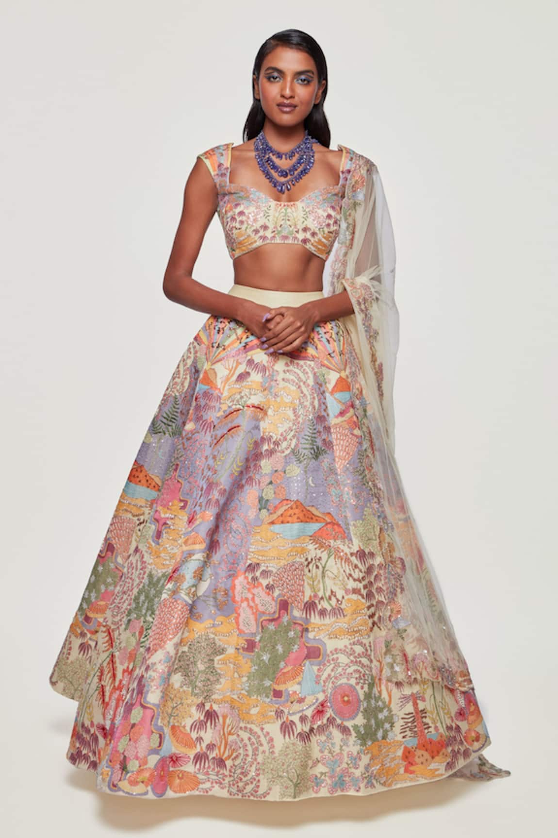 Aisha Rao Divergence Applique Lehenga Set