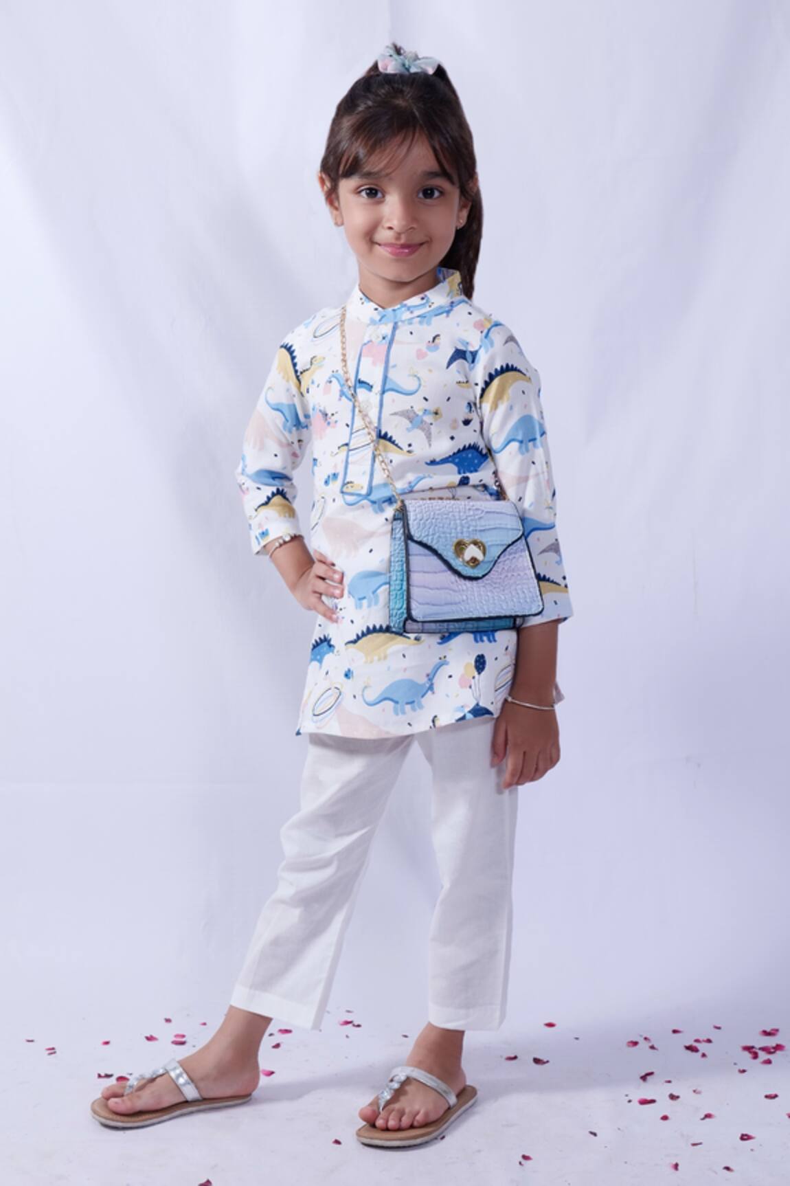Pankhuri By Priyanka Dinosaur Print Kurta & Pant Set 