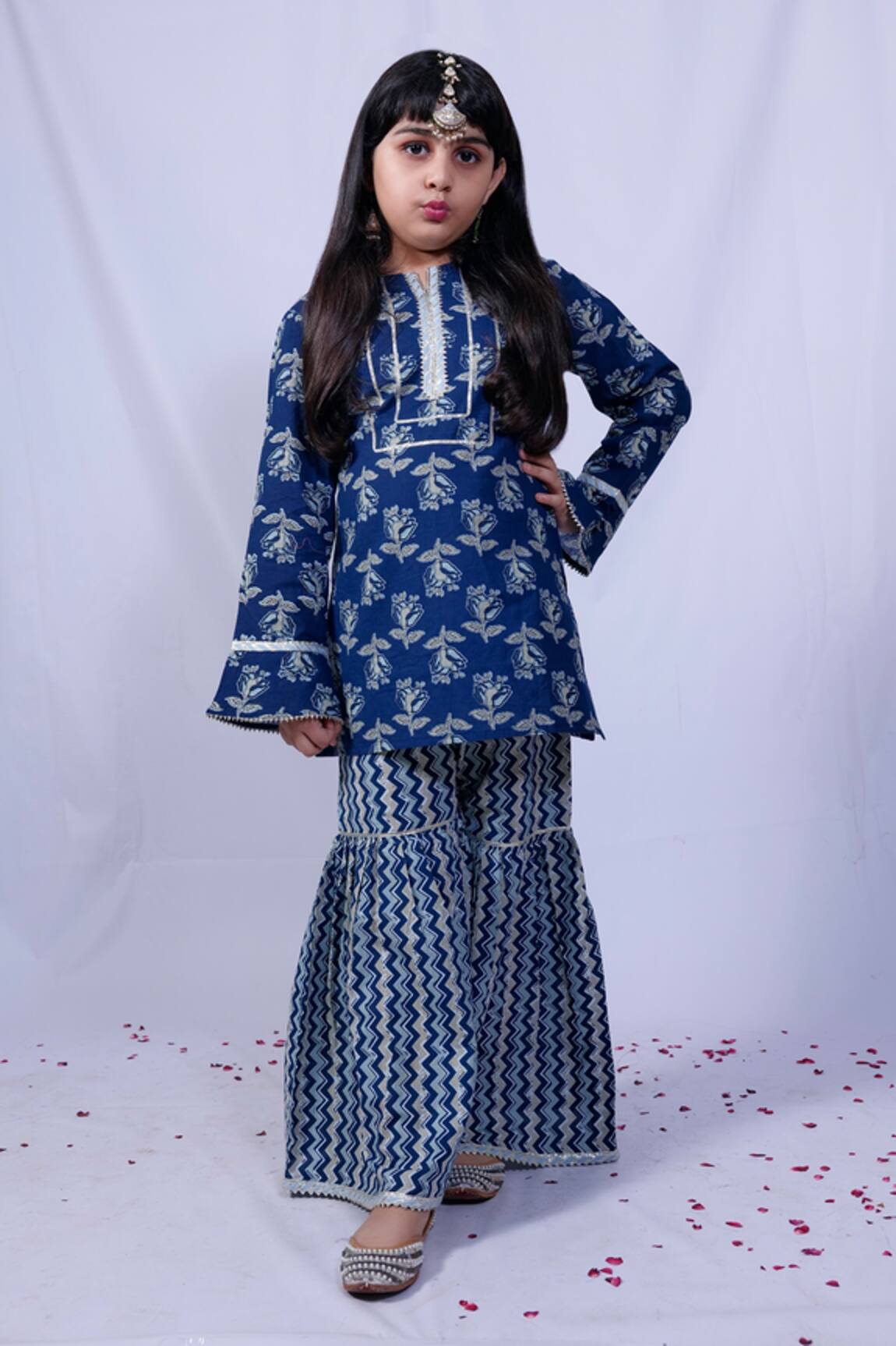 Pankhuri By Priyanka Floral Print Kurta & Sharara Set 