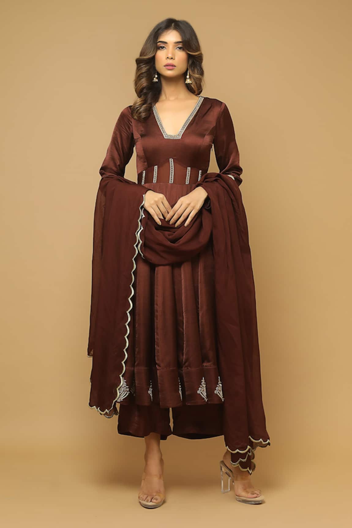 Ahi Clothing Embroidered Anarkali Palazzo Set 