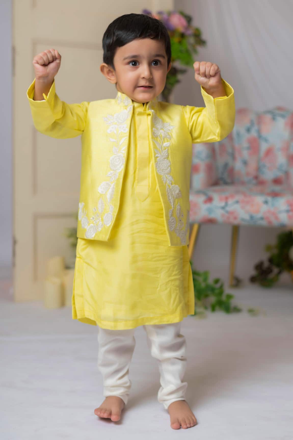 Lil Angels Floral Embroidered Kurta Set
