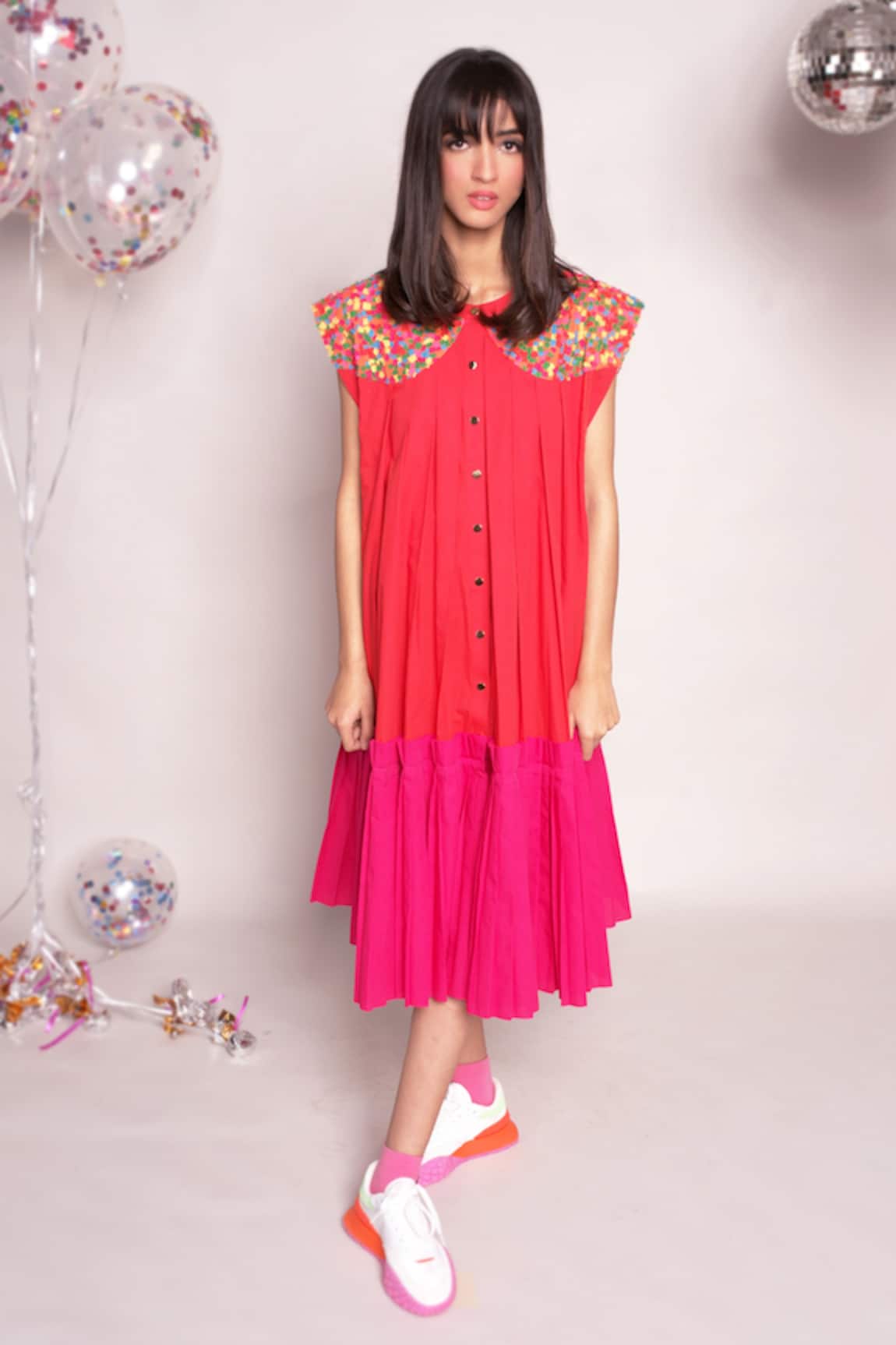 Chillosophy Cher Colorblock Midi Dress