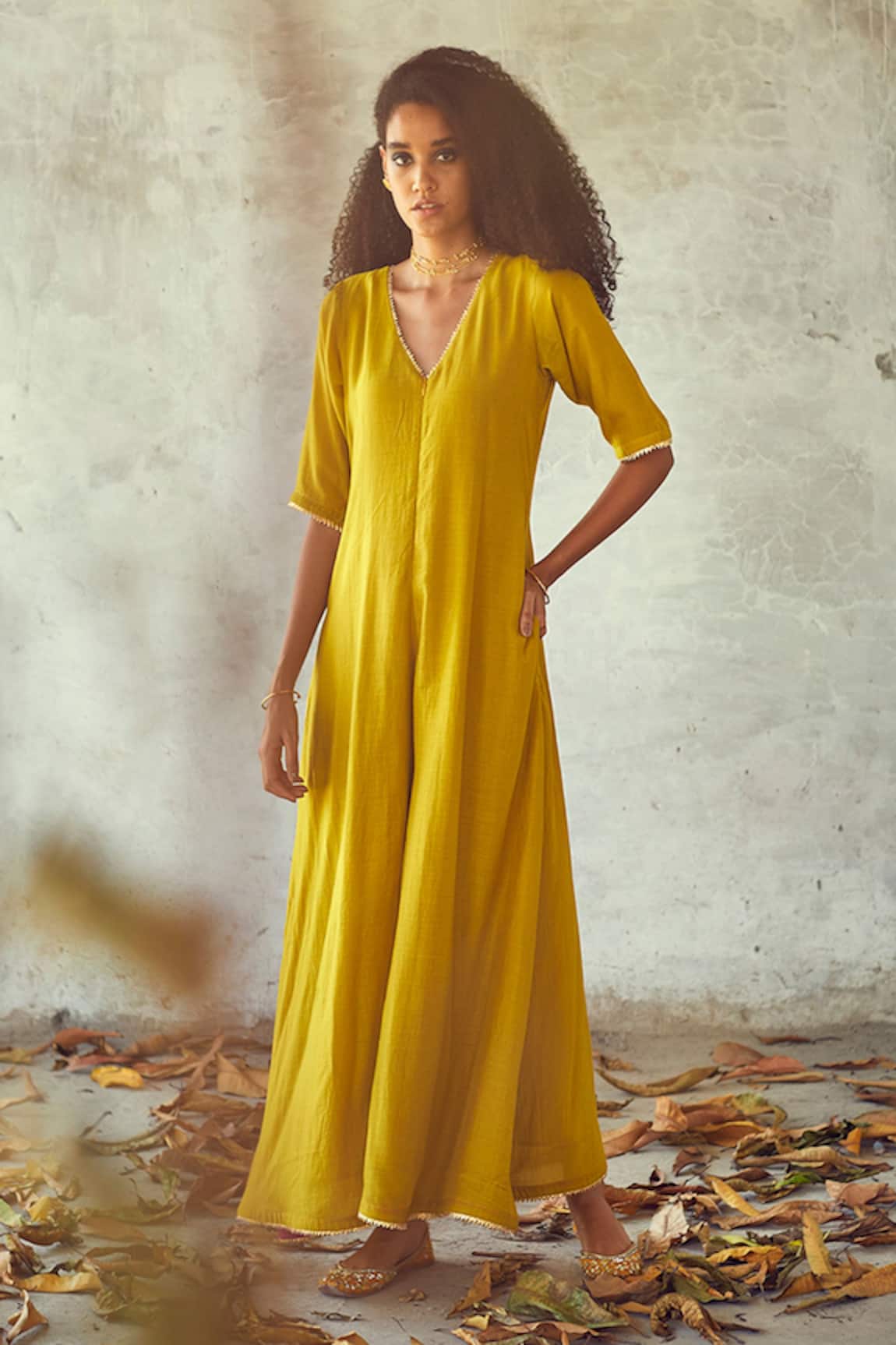 Kharakapas Cotton Silk Jumpsuit 