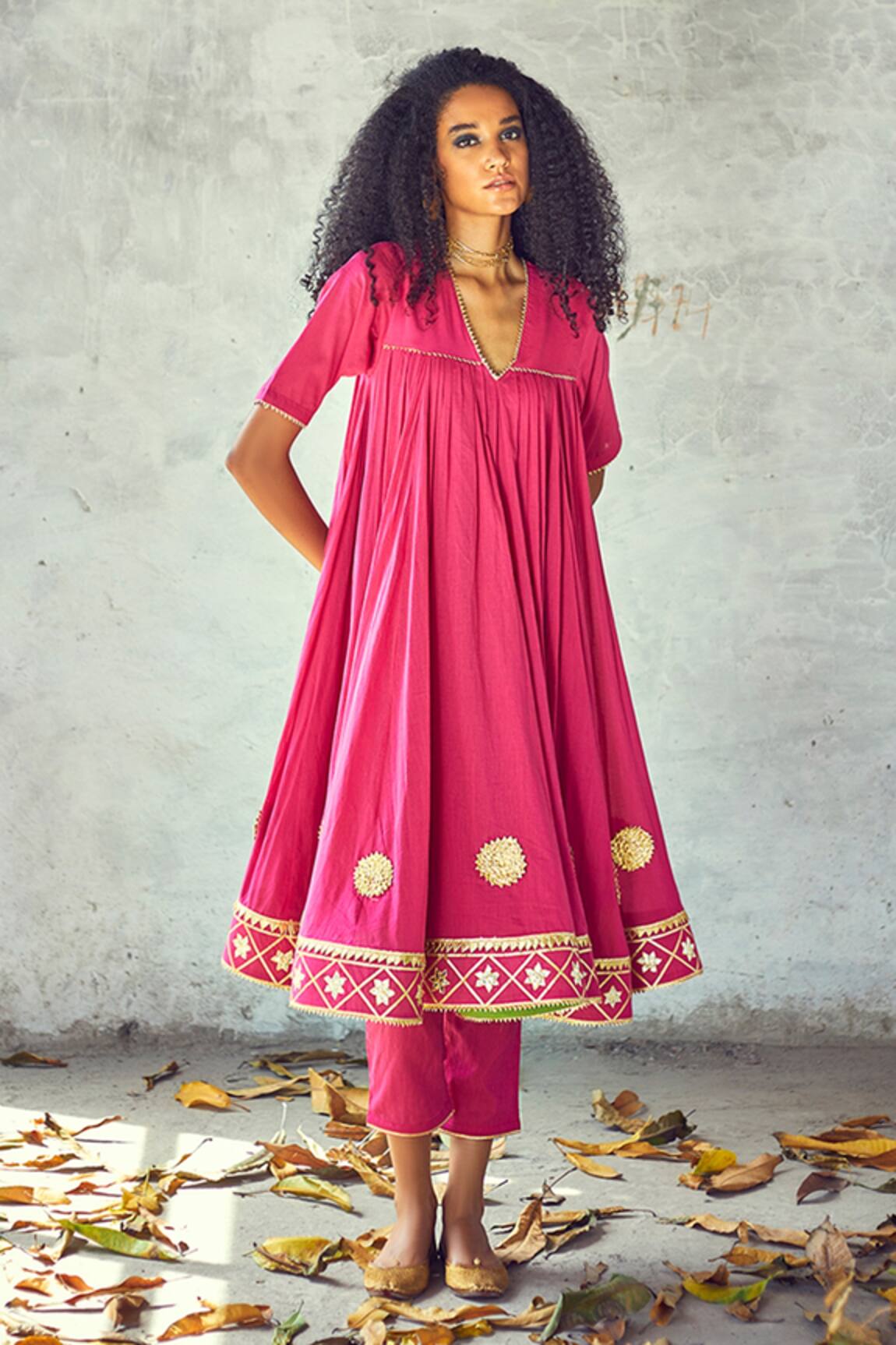 Kharakapas Poshak Embroidered Anarkali & Pant Set