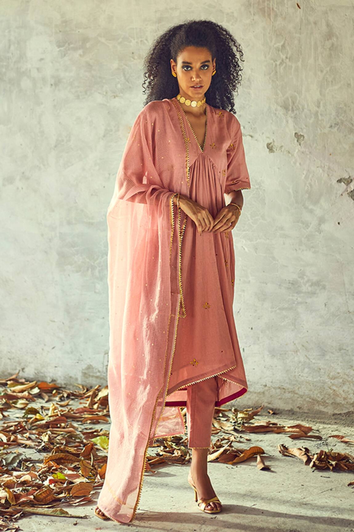 Kharakapas Kamal Embroidered Anarkali Set