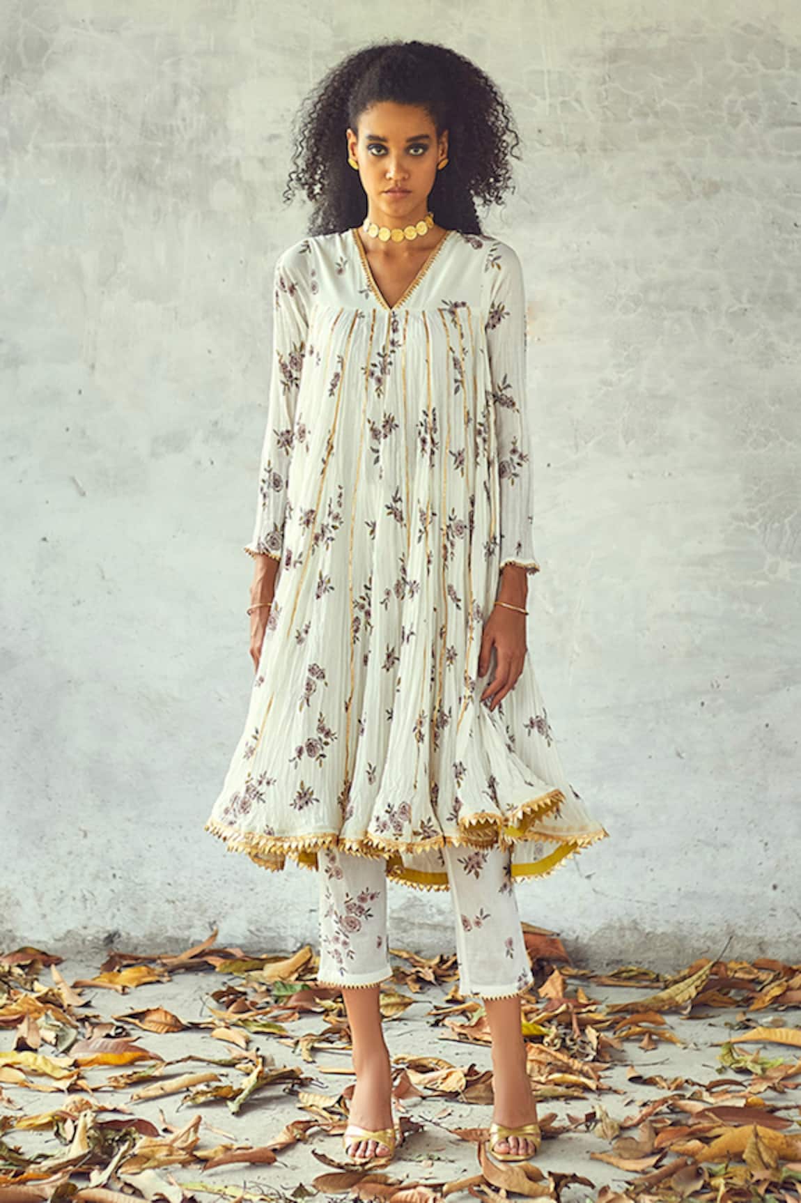 Kharakapas Gulbahaar Printed Anarkali & Pant Set