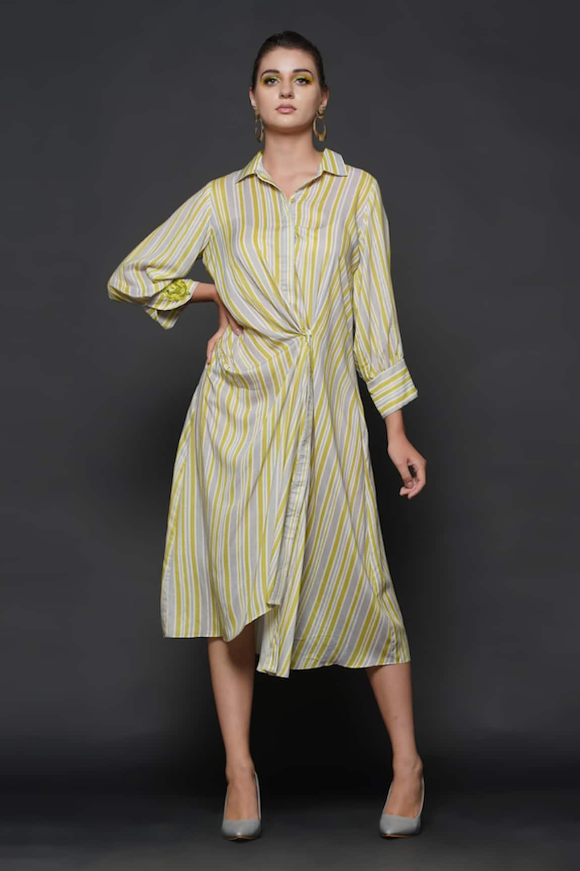 Angry Owl Stripe Print Dress