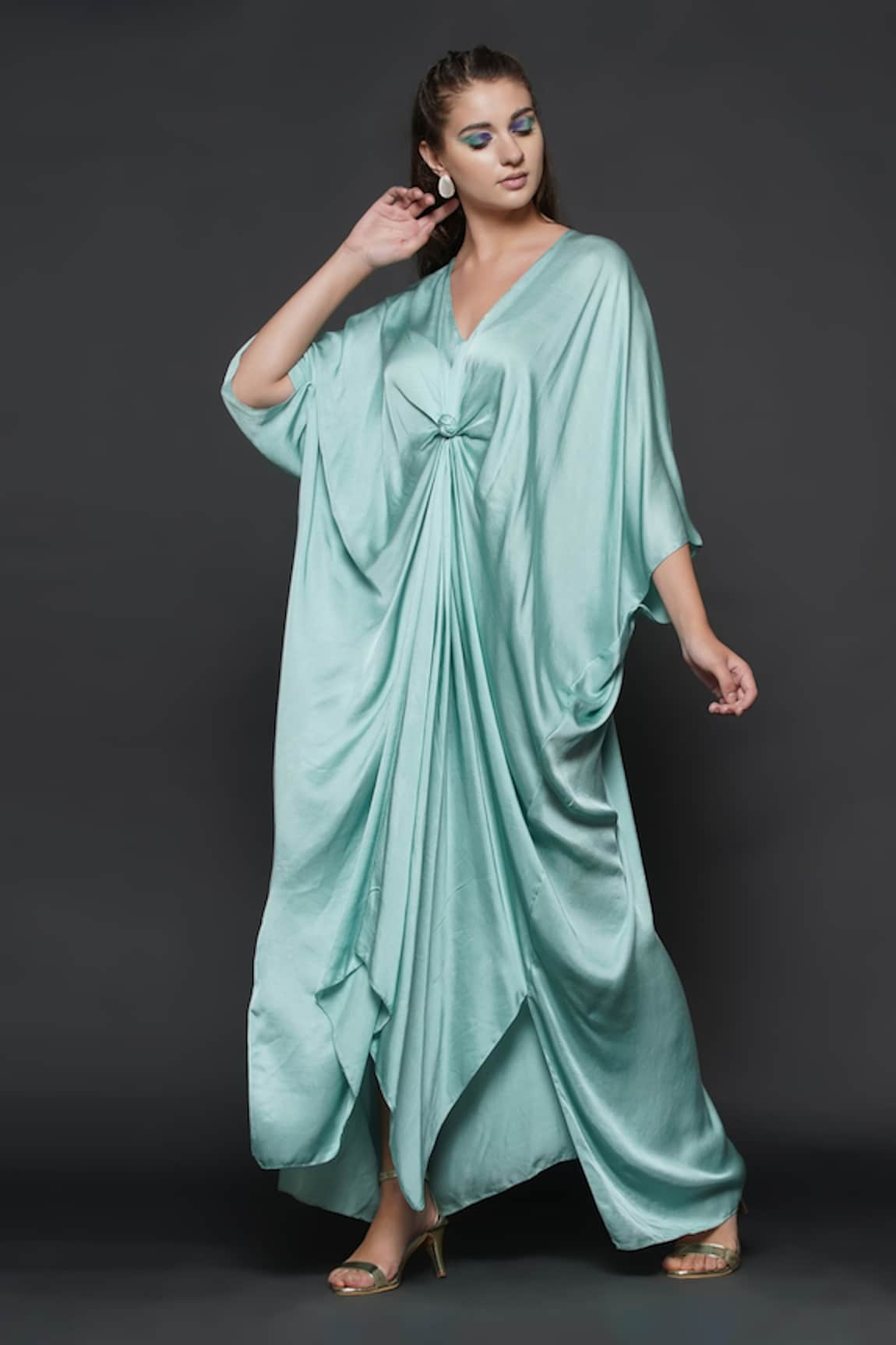 Angry Owl Draped Knotted Kaftan