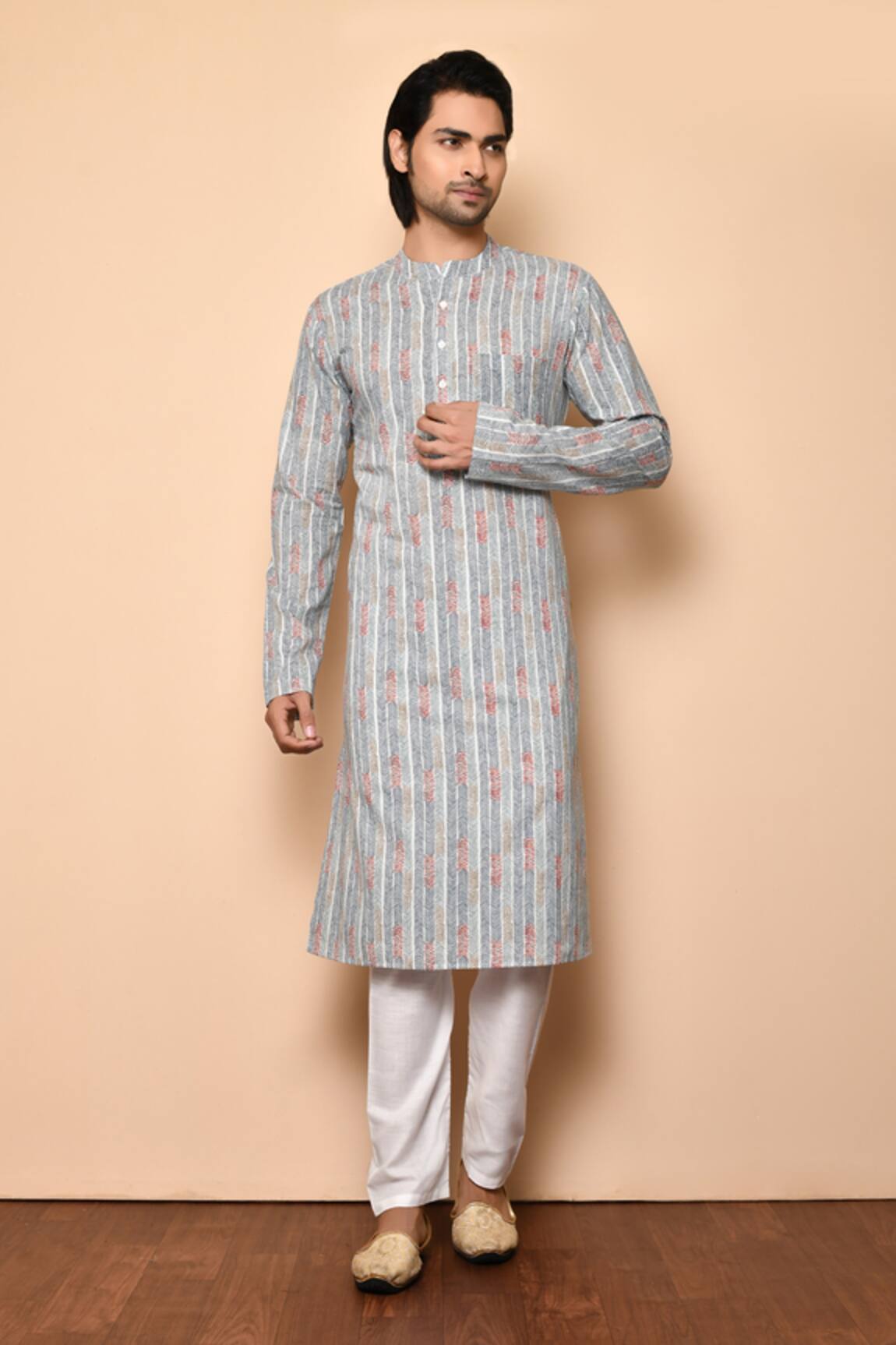 Aryavir Malhotra Geometric Print Kurta