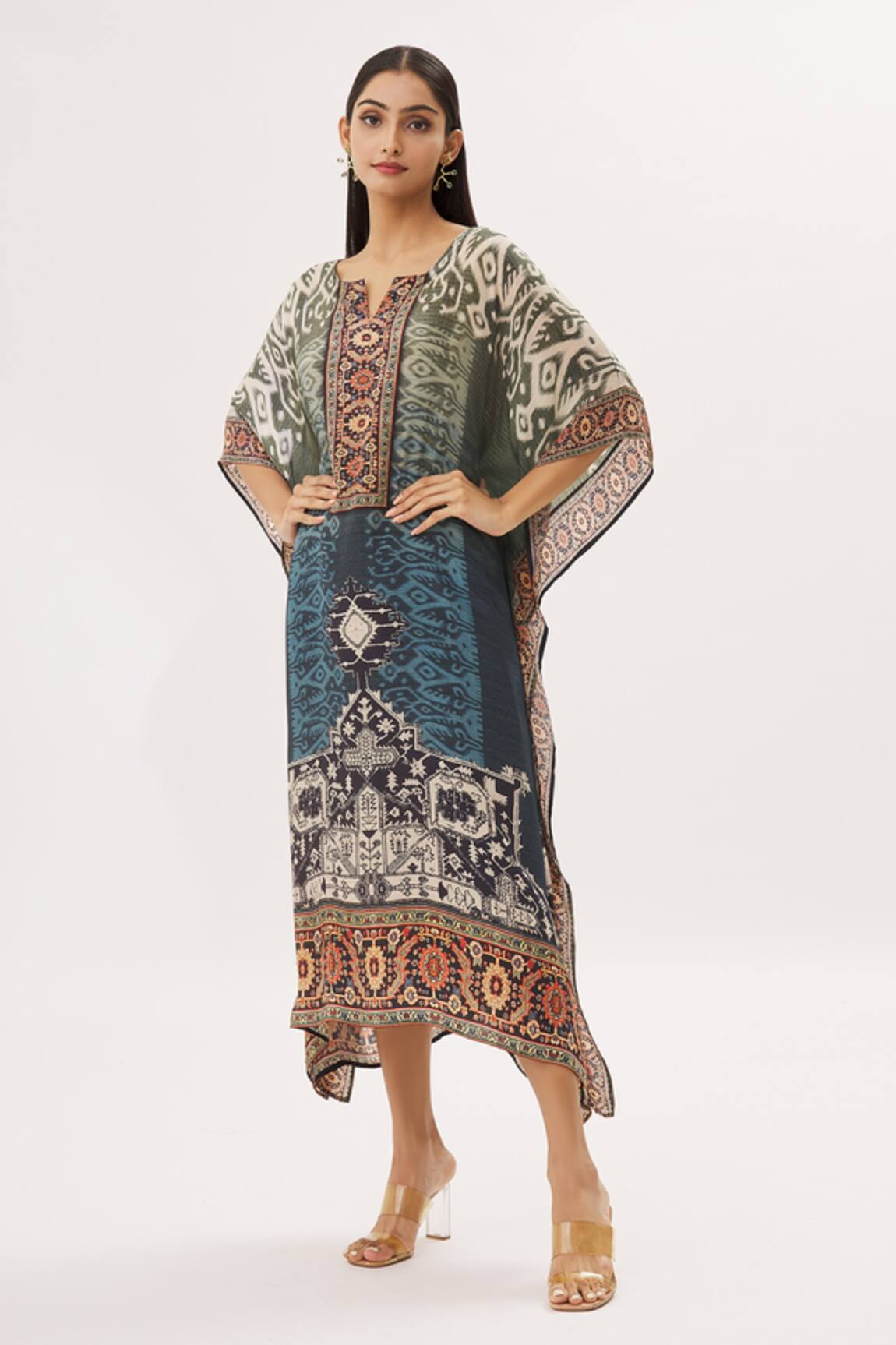 Peenacolada Celtic Print Embellished Kaftan