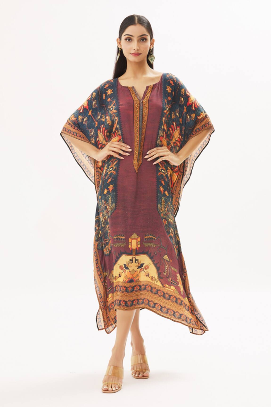 Peenacolada Celtic Print Embellished Kaftan