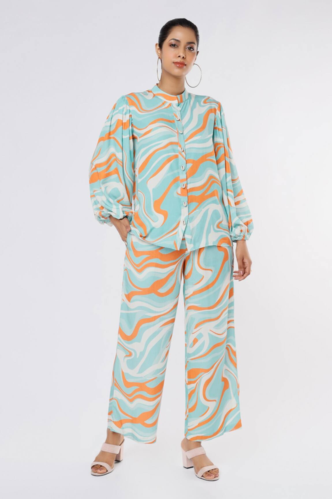 Leela By A Flow Print Shirt & Pant Set