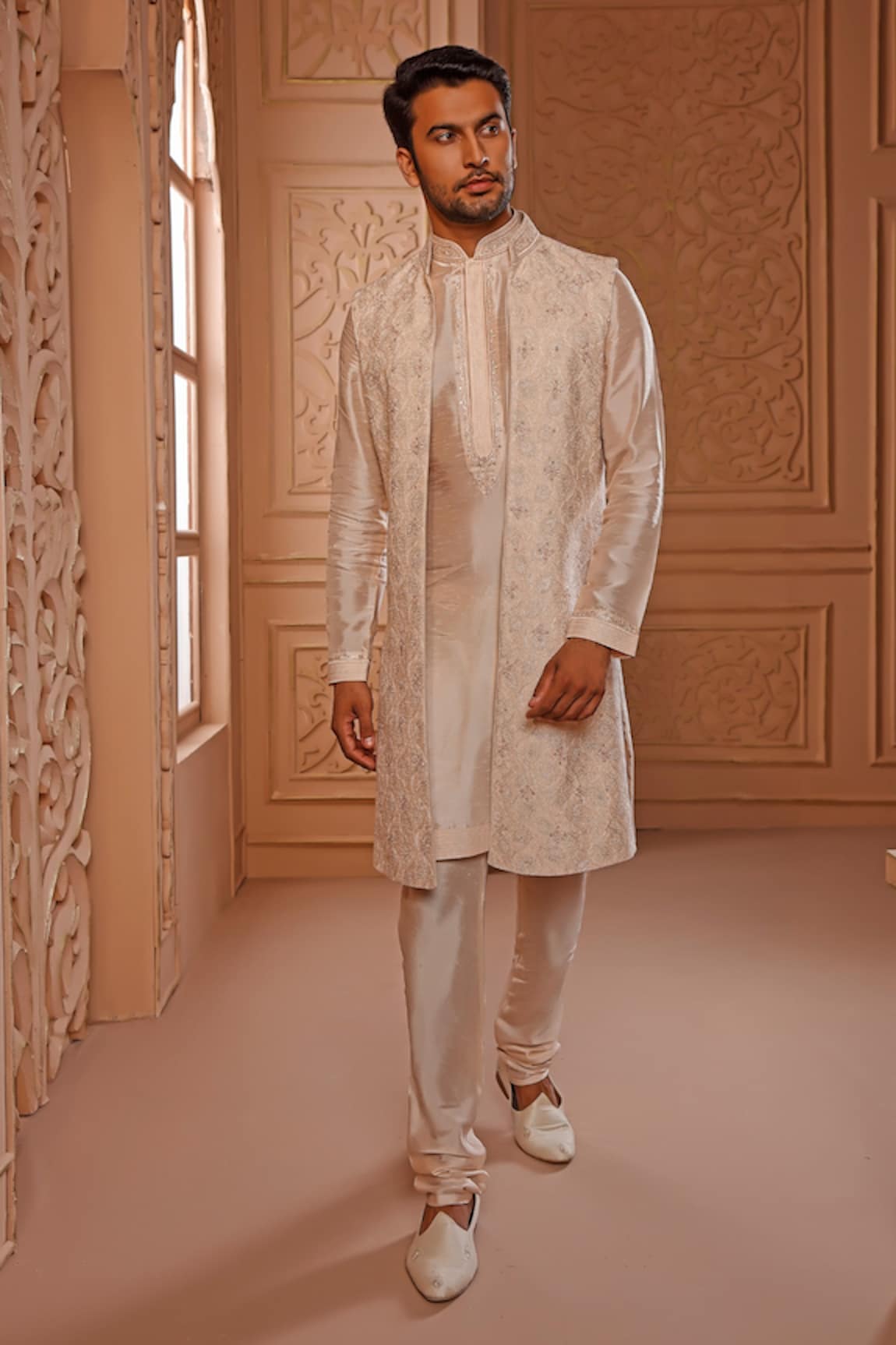 Vanshik Chanderi Bundi & Kurta Set