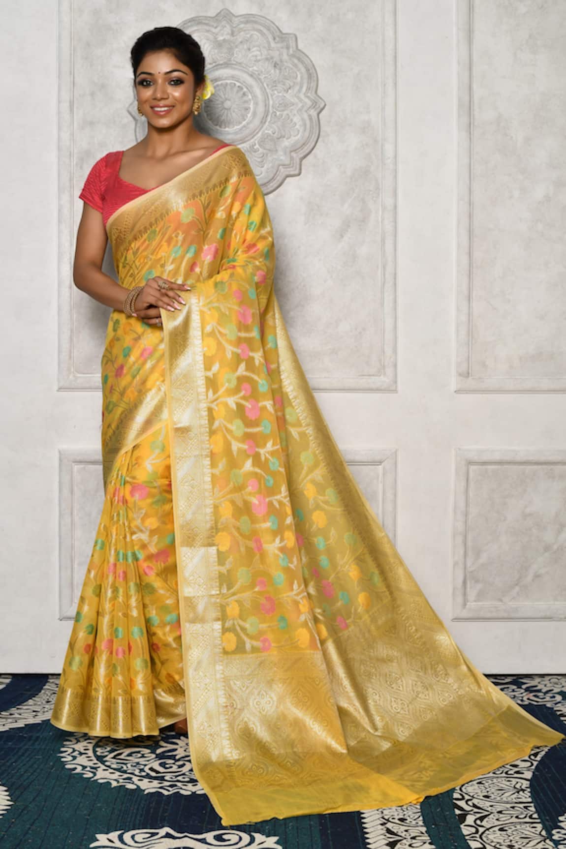 Arihant Rai Sinha Banarasi Woven Floral Pattern Saree