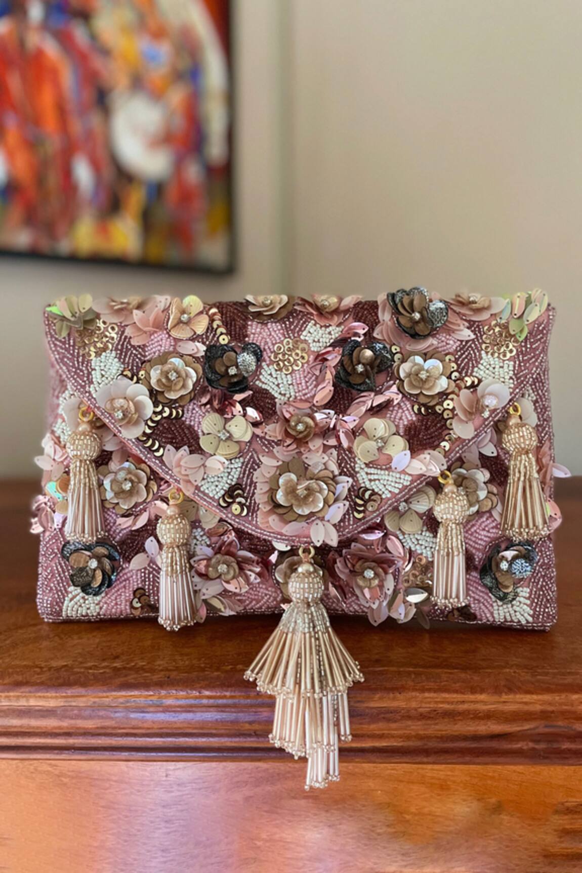 Bhavna Kumar Bead Embroidered Boho Clutch