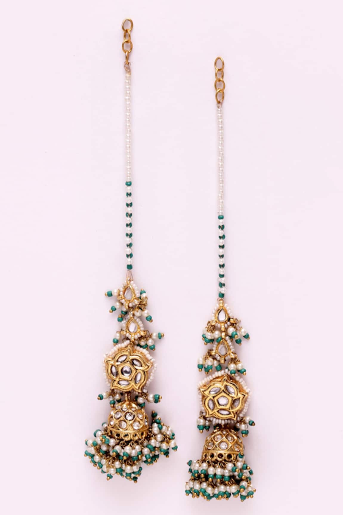 Dugran By Dugristyle Kundan Jhumkas With Kanchain