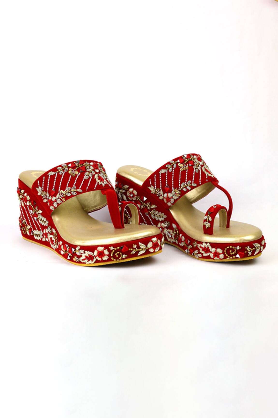 Shiveen Shiveen Anaya Floral Embroidered Wedges 