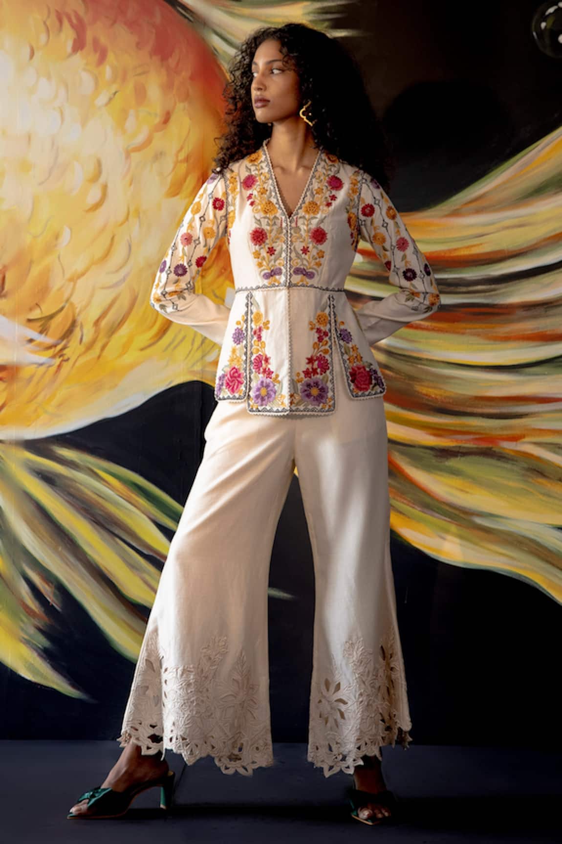 Chandrima Chanderi Panelled Jacket 