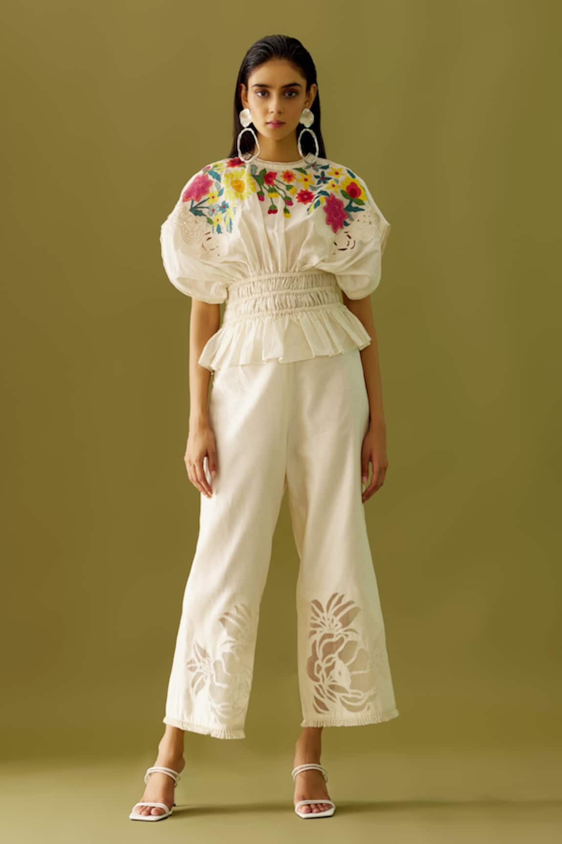Chandrima Chanderi Floral Applique Top 
