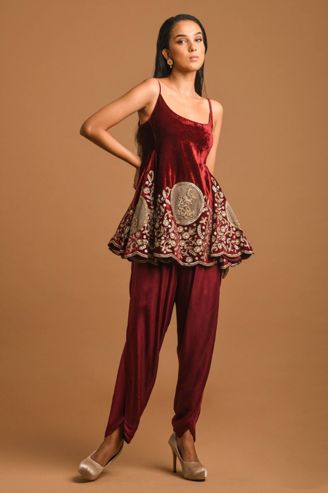 Q by Sonia Baderia Embroidered Kurta & Dhoti Pant Set