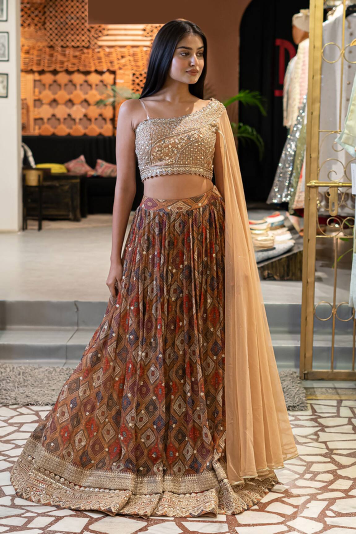 Soniya G Printed Lehenga & Blouse Set