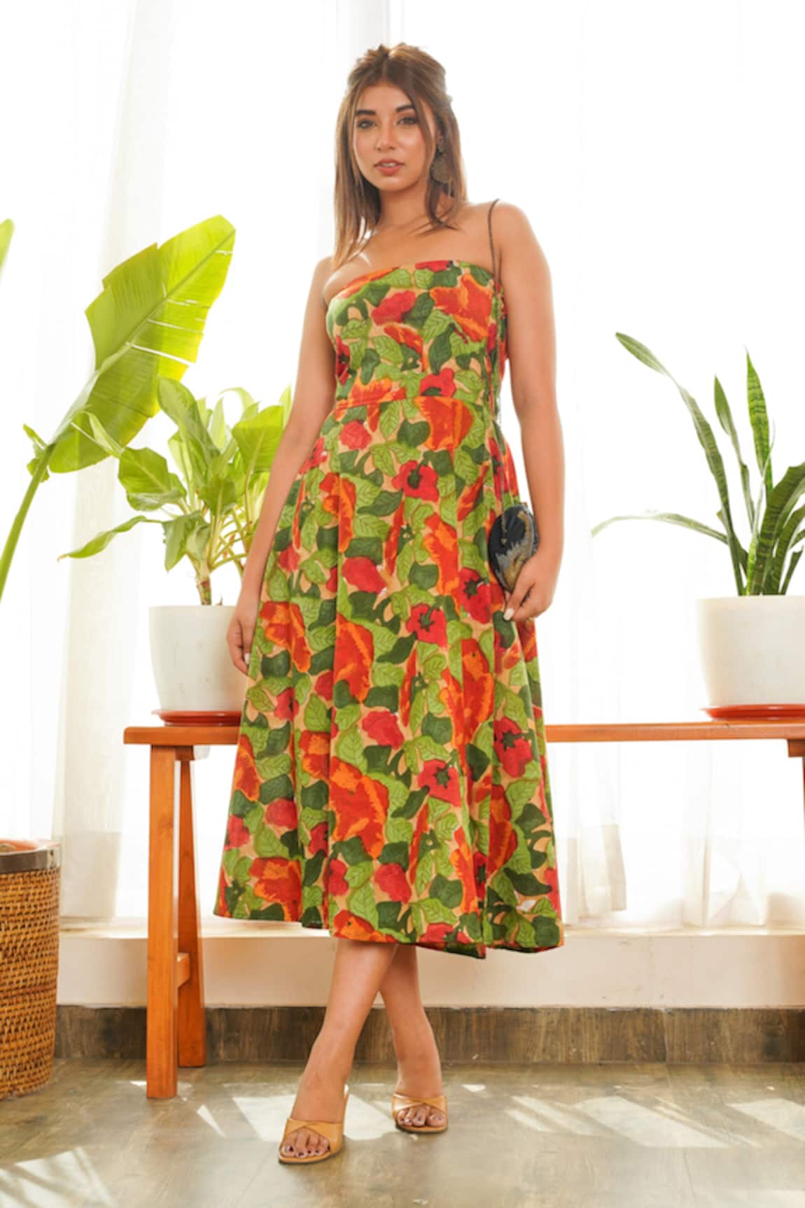 Ruchira Nangalia Tropical Print Tube Dress