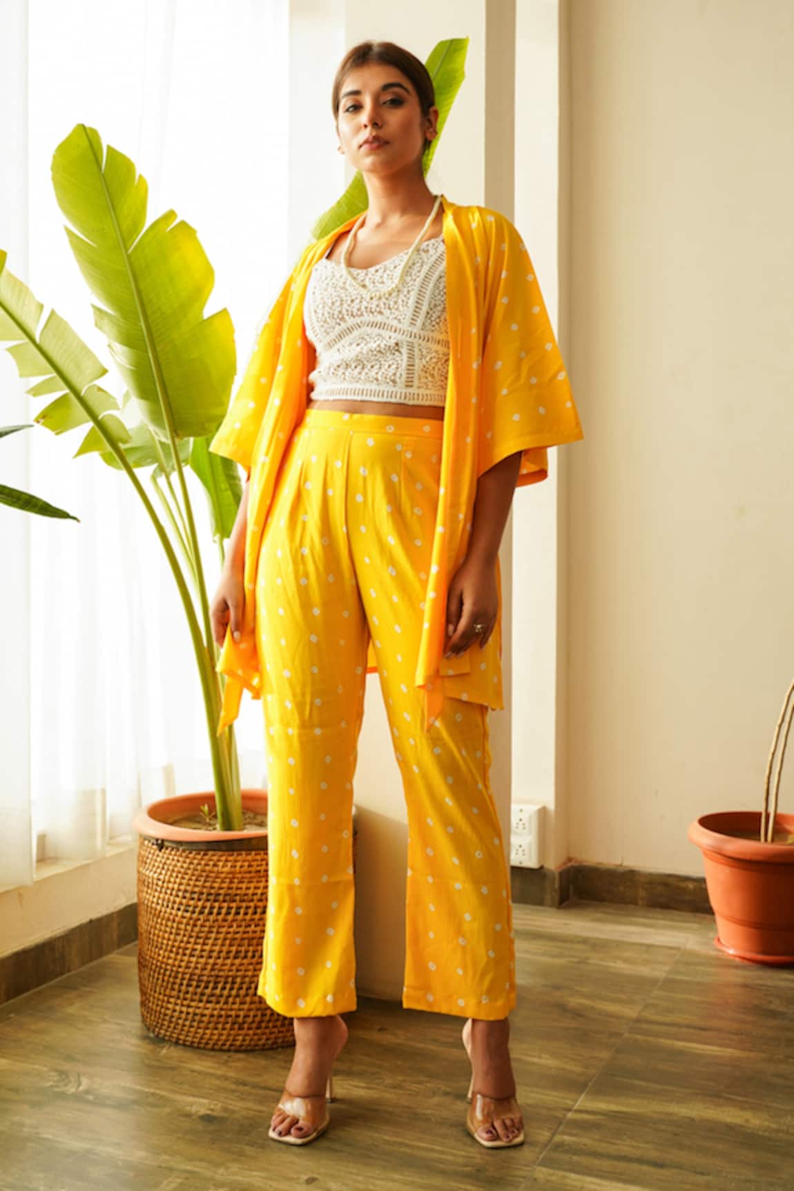 Ruchira Nangalia Bandhani Print Jacket & Pant Set