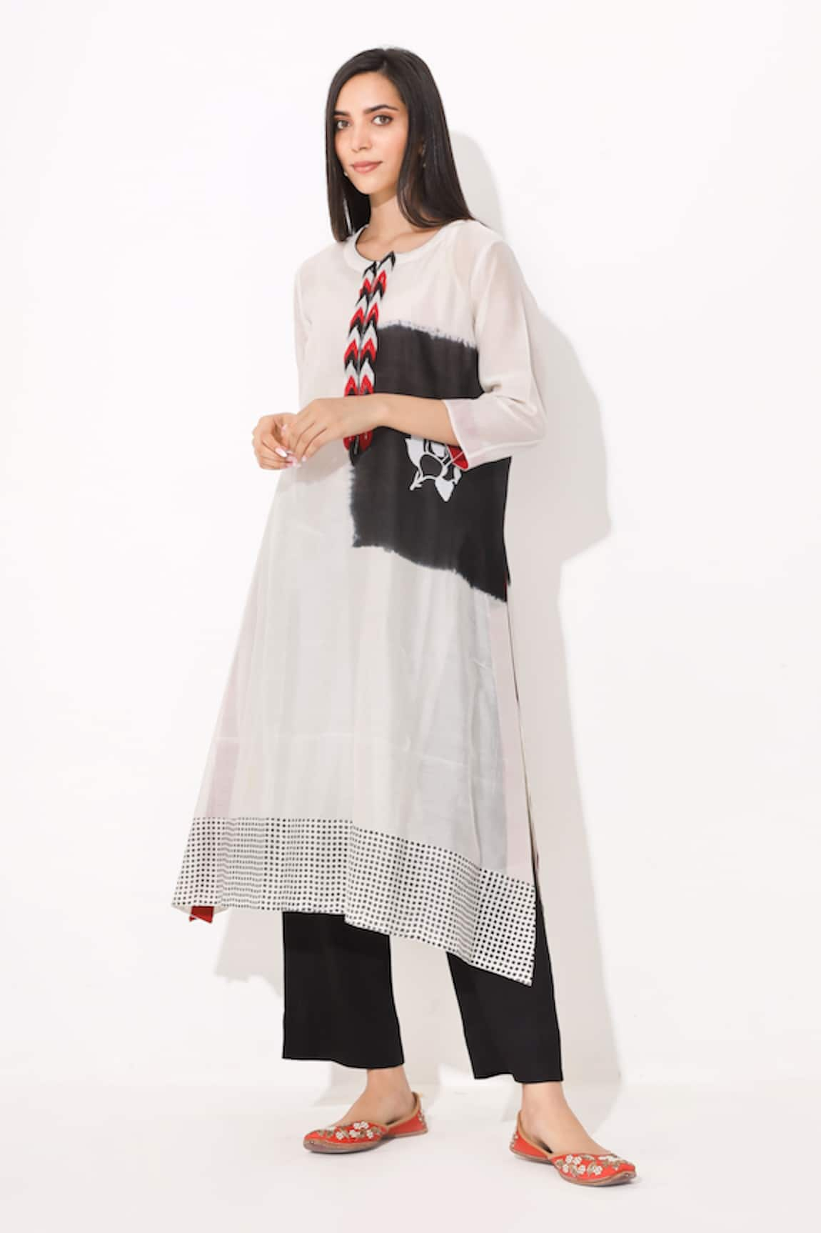 Neelu Sethi Chanderi Tie-Dye Kurta & Pant Set