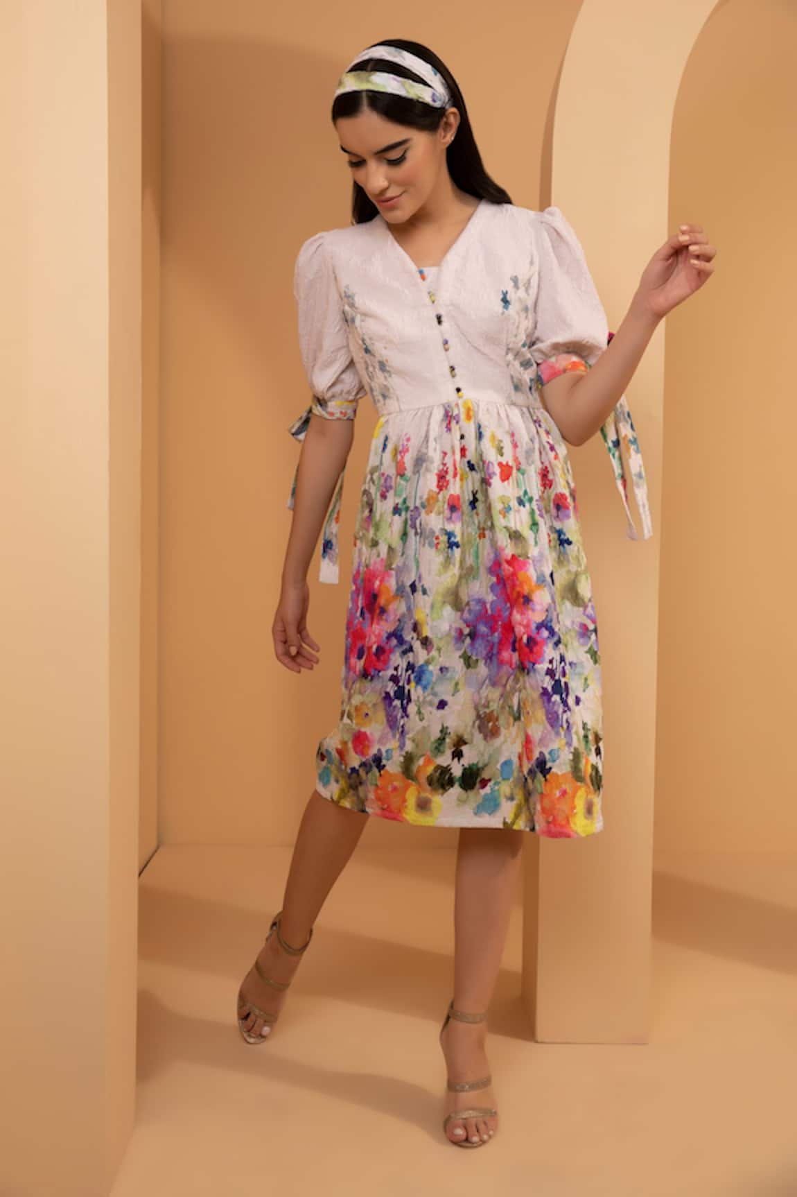 Tarini Vij Natalie Crushed Linen Dress
