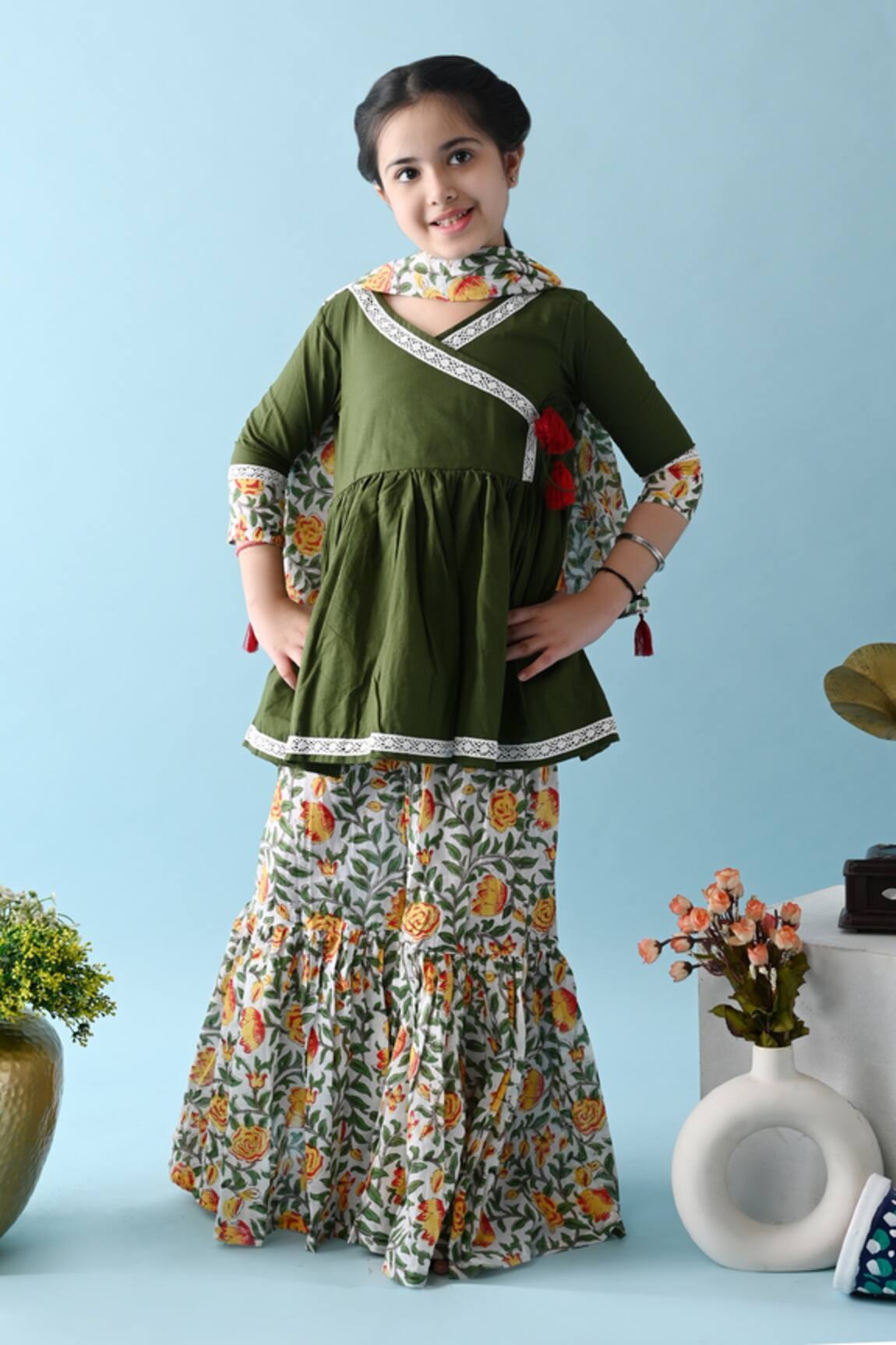 THE COTTON STAPLE Tisha Cotton Kurta Sharara Set 