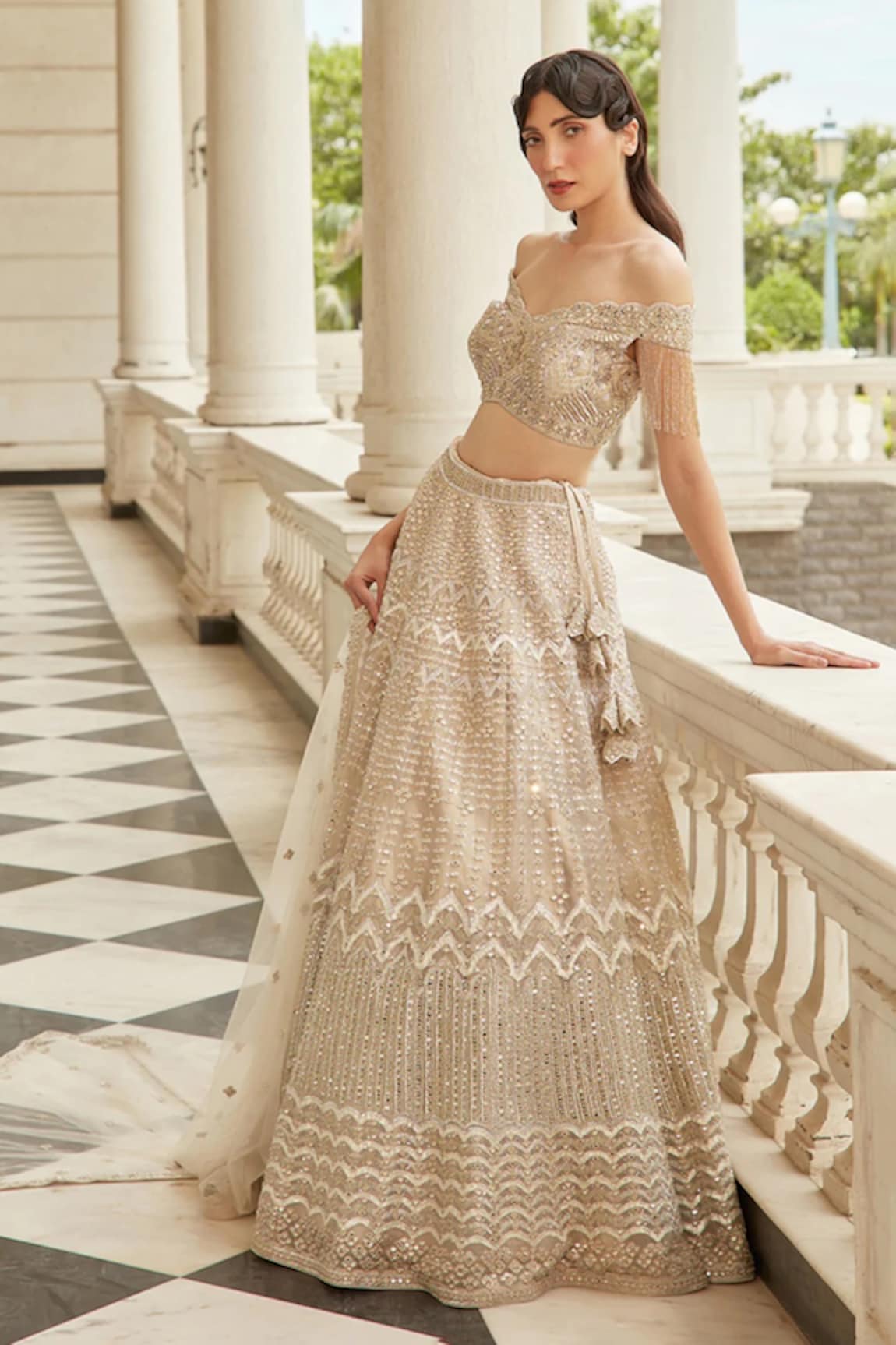 Swati Narula Shaffan Embroidered Lehenga Set