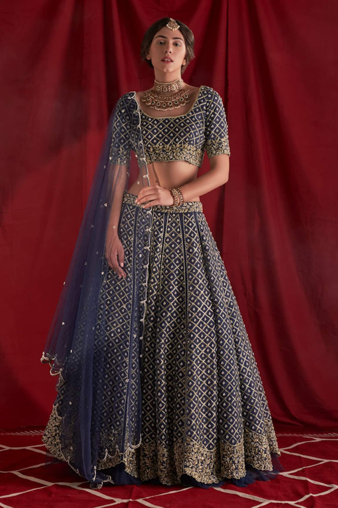 Shloka Sudhakar Zardozi Embroidered Bridal Lehenga Set