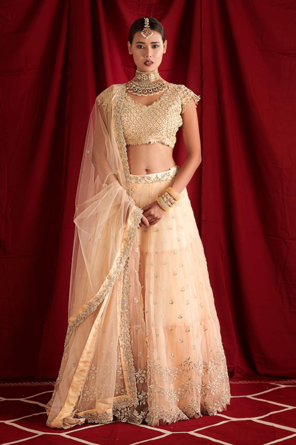 Shloka Sudhakar Floral Embroidered Lehenga Set 