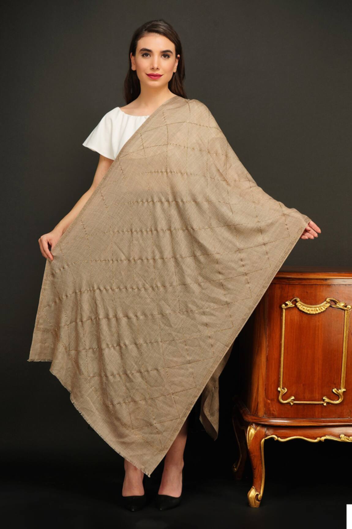 DUSALA Stone Embroidered Stole 