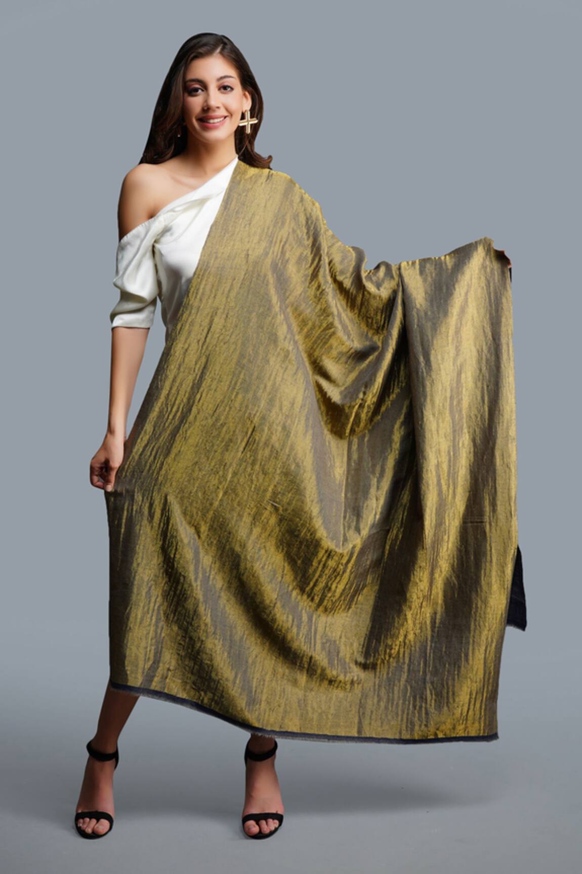 Dusala Shawls Reversible Handwoven Zari Shawl