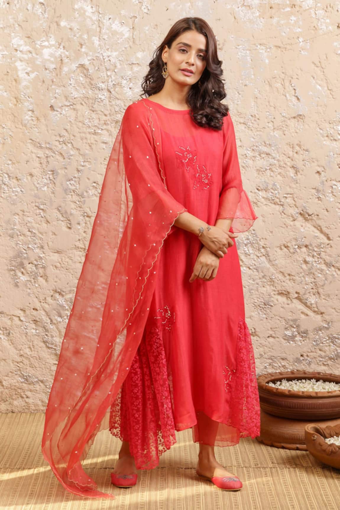 Naaz By Noor Round Neck Kurta Set 