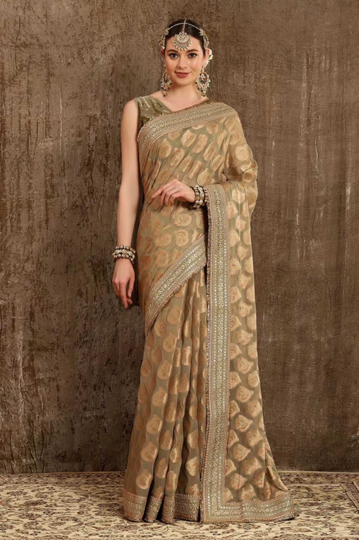 Shikhar Sharma Ornamental Woven Saree With Blouse