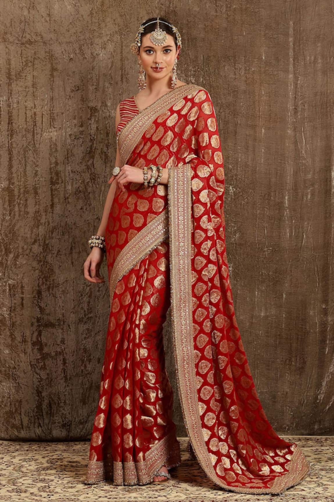 SHIKHAR SHARMA Ornamental Woven Saree With Blouse