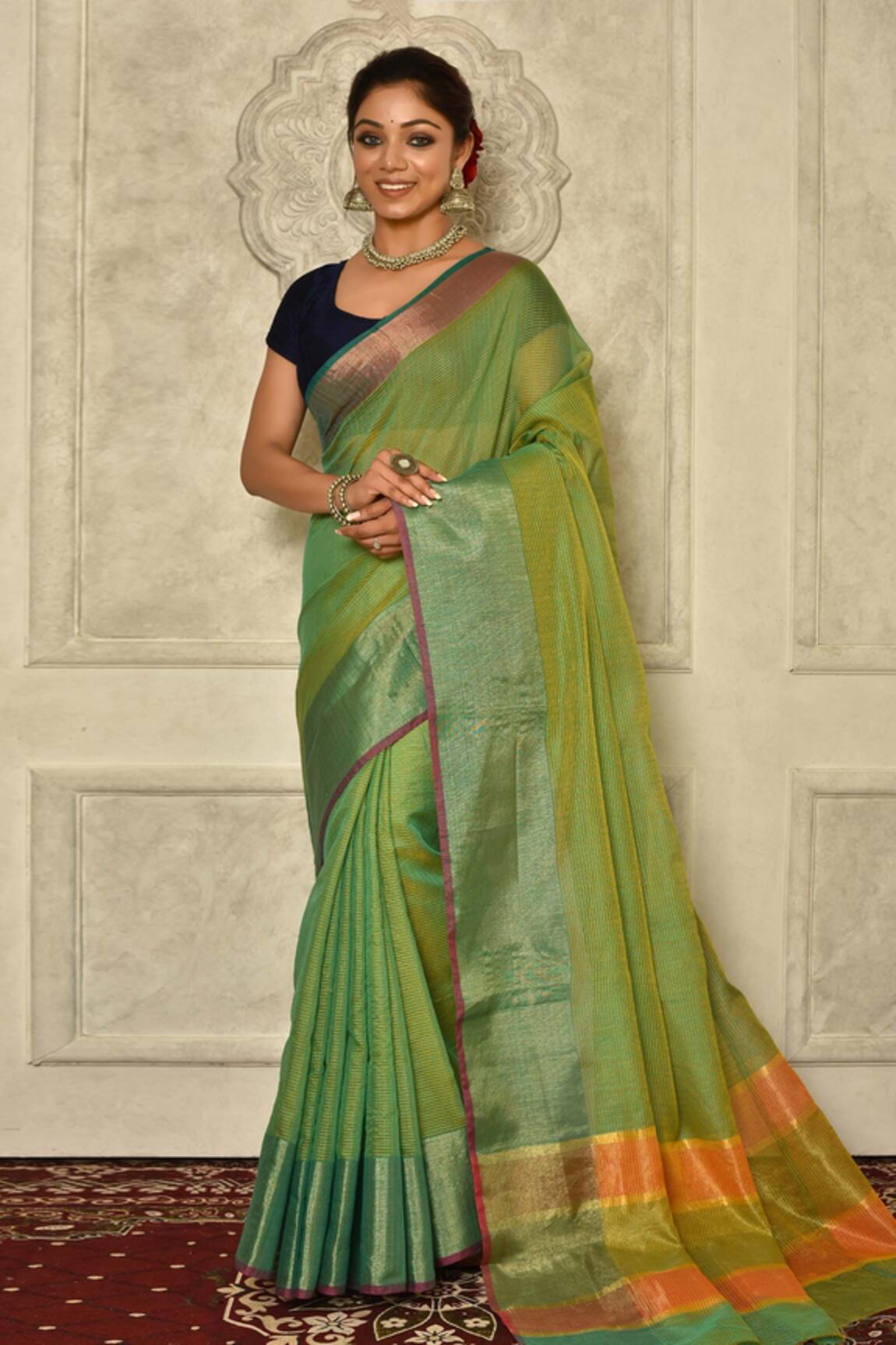 Adara Khan Woven Banarasi Cotton Silk Saree