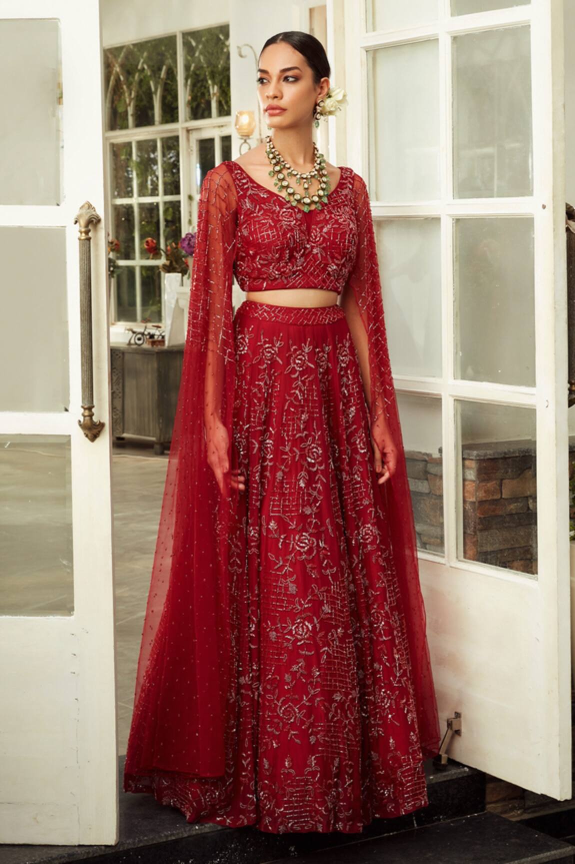 Niamh By Kriti Floral Embroidered Lehenga Set 