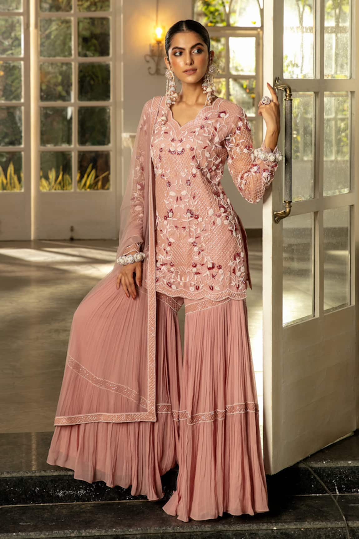 Niamh By Kriti Embroidered Kurta Gharara Set 