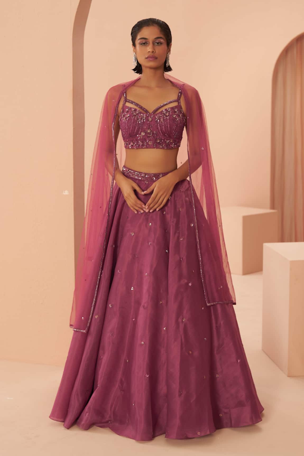 Parul Gandhi Sequin Embroidered Lehenga Set 
